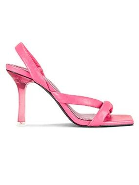 Sleek Pink Strappy Slingback Heels